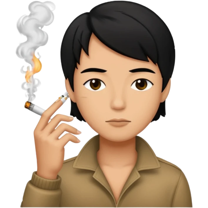Has una persona fumando, Que tenga pelo negro  emoji