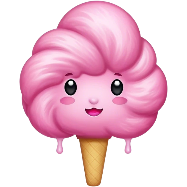 Hot pink cotton candy emoji