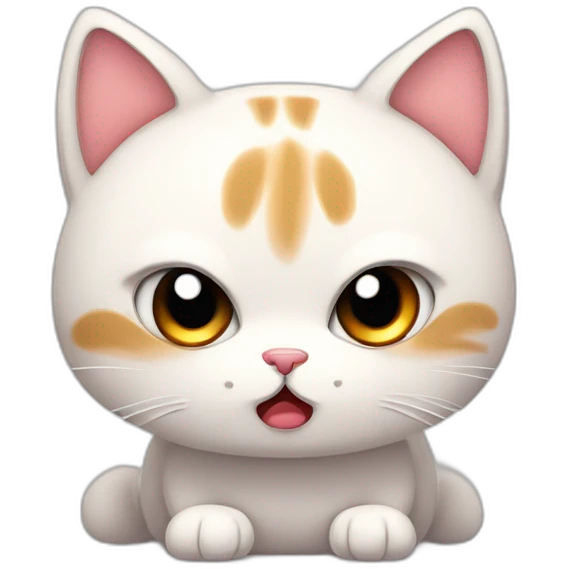 CUTE KAWAII CAT is angry, doodle style emoji