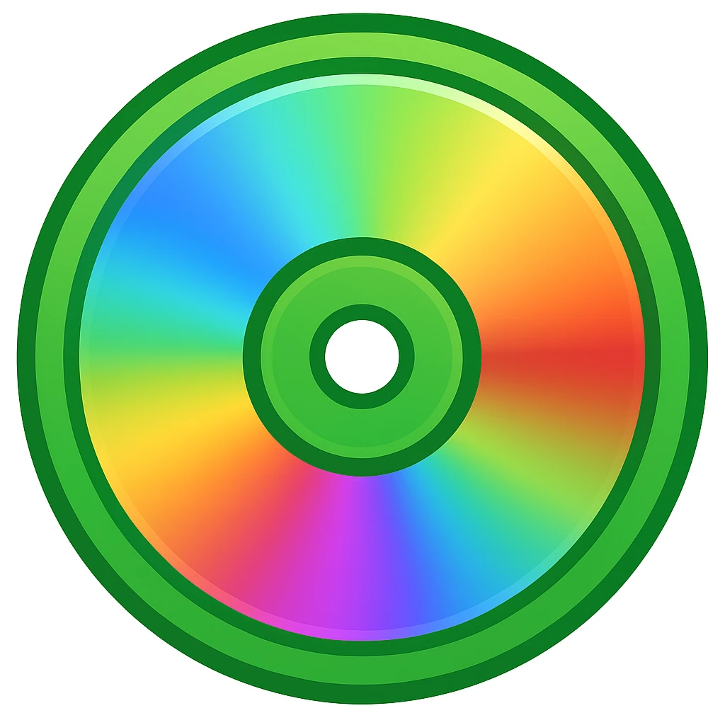 CD disk in emoji style, green emoji
