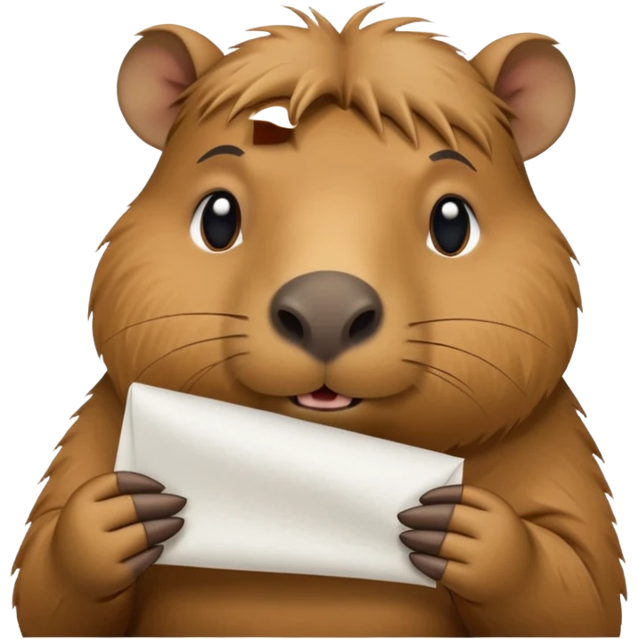 emoji of capibara eating white paper emoji
