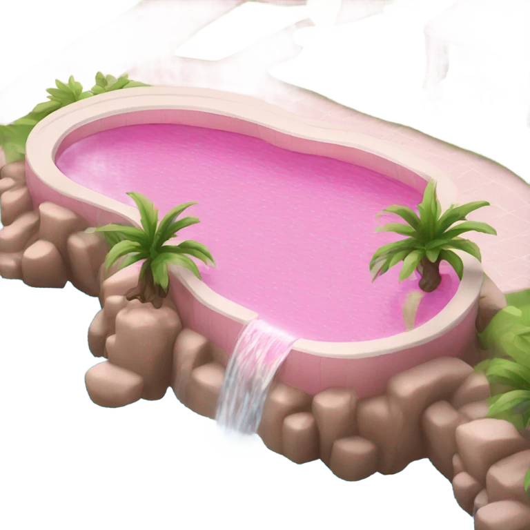 Pink pool with a waterfall  emoji
