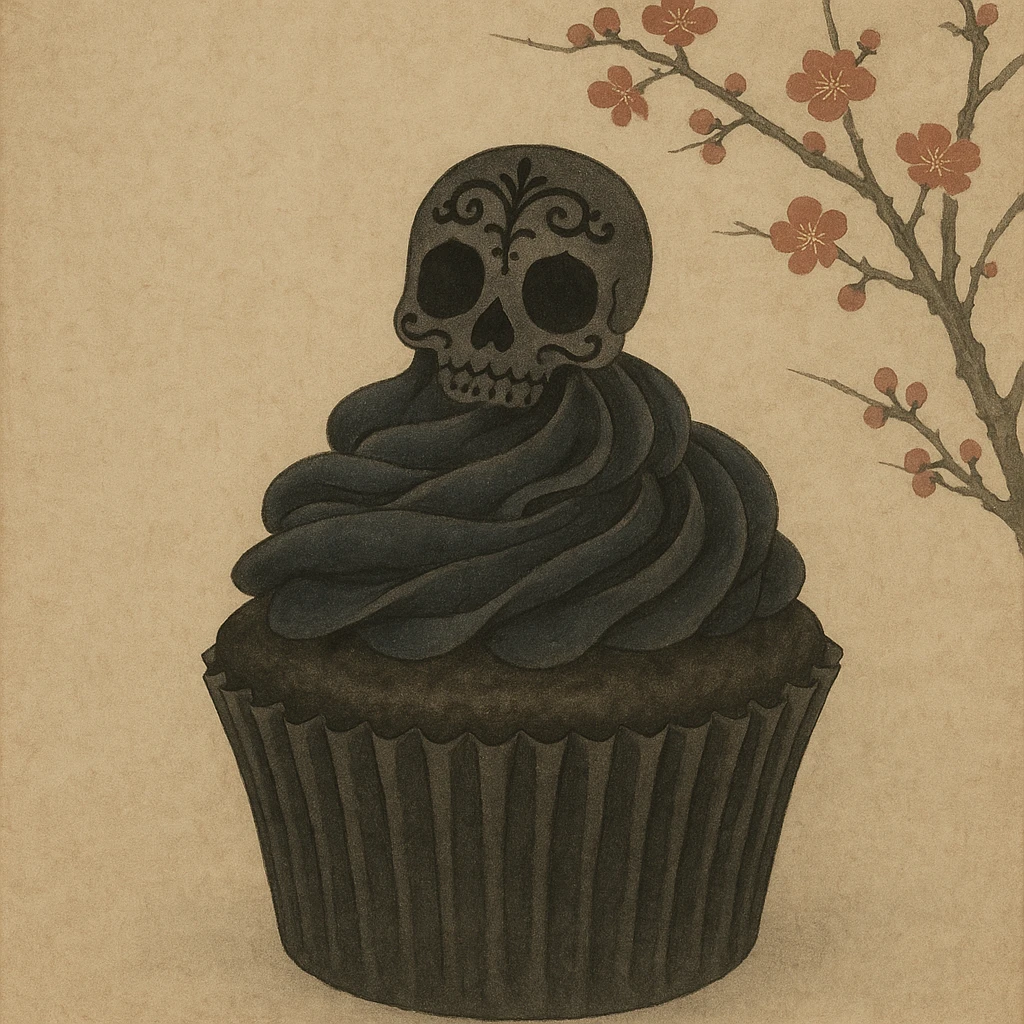 gothic cupcake, nihonga style emoji
