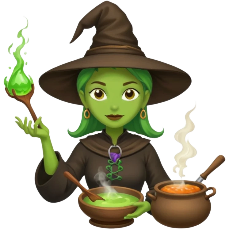 green witch cooking potion emoji