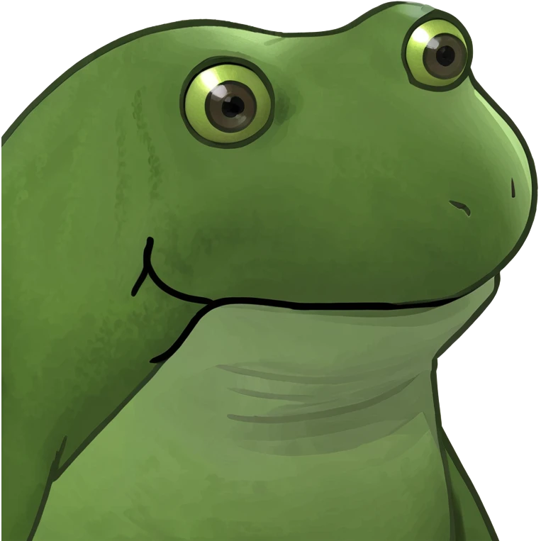 screaming face emoji, green bufo frog meme style, wide open mouth, expressive eyes, no text emoji