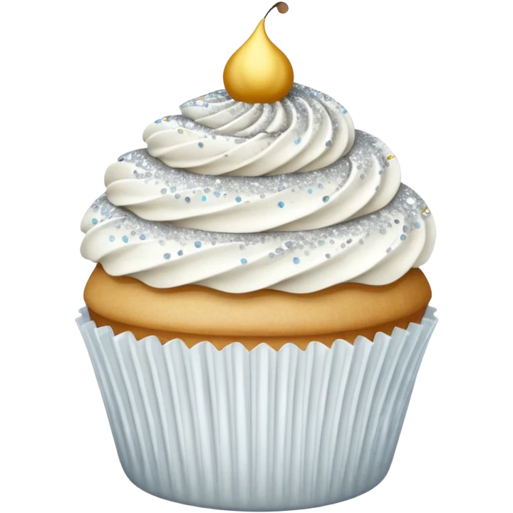 Glitter White Cupcake emoji