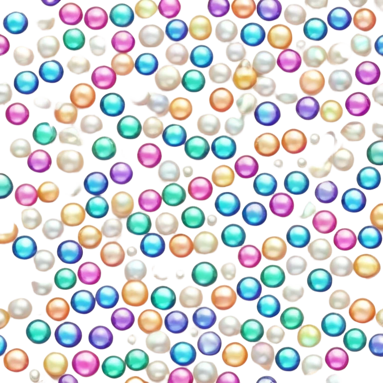 Pearls and gems on silk colourful carpet emoji