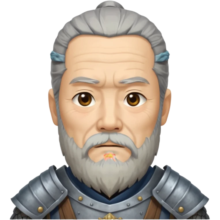 Japanese Castle Lord, old, half body emoji