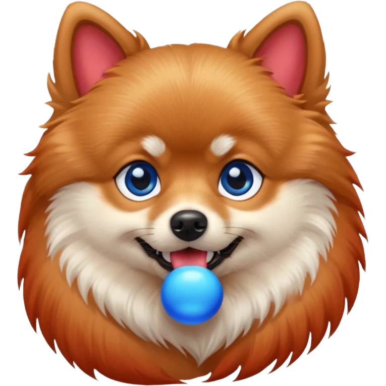 Pomeranian With Red Skin Blue eyes And Blue Tail emoji