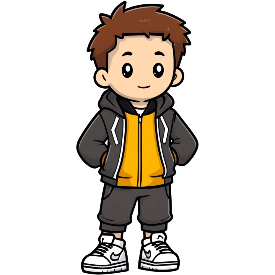 Simon mit Schowittchen Haaren braun  mit Jordan Kleidung ￼￼ emoji