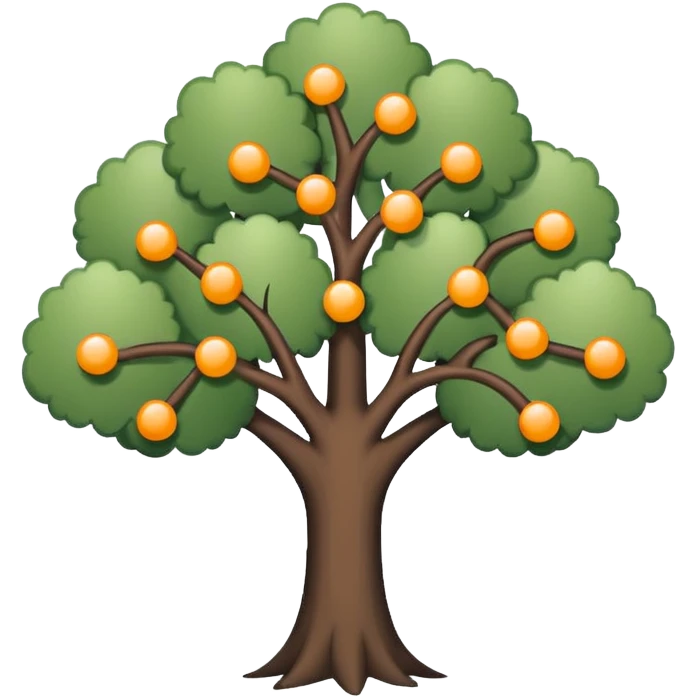 Minimalistic flat vector icon, iOS style, thin black contour on white background. Binary tree diagram with connected nodes. Clean, no text, no shadows emoji