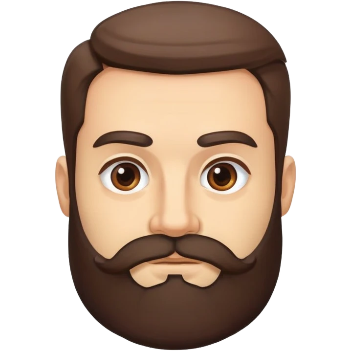man with thick beard and very bushy prominent eyebrows emoji