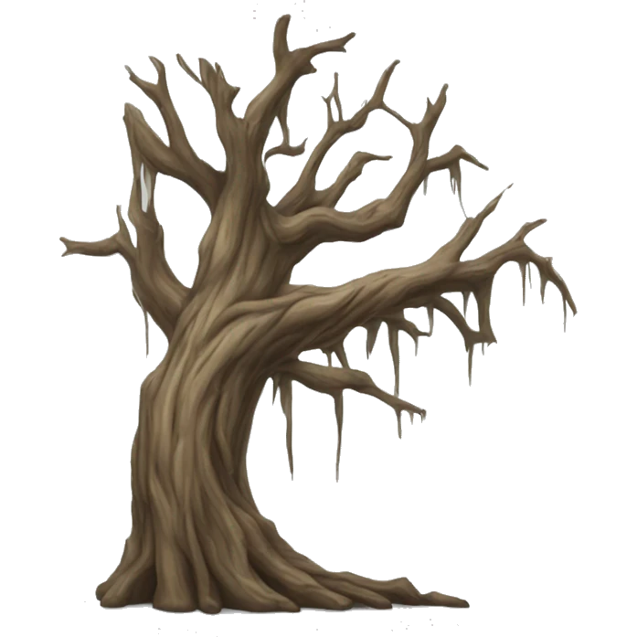 The weeping dead tree emoji