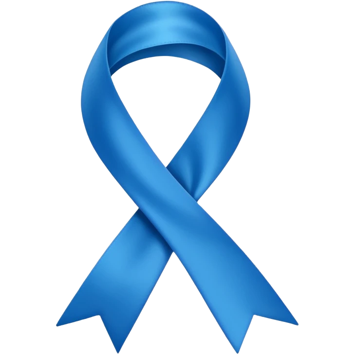 mental health support ribbon, blue, classic awareness ribbon shape emoji