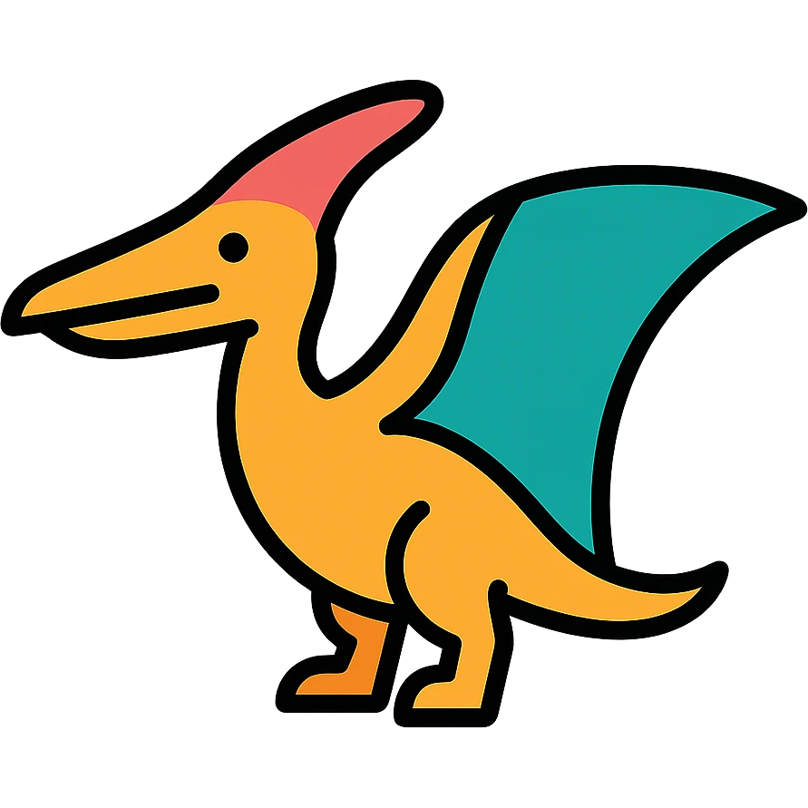 pterodactyl icon with color outline emoji