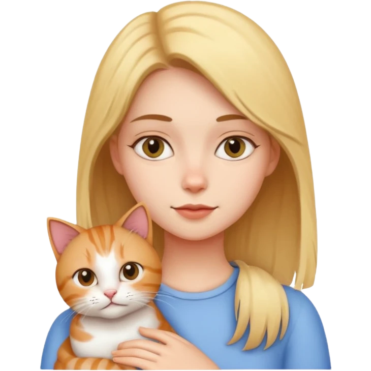 Chica y su gato emoji