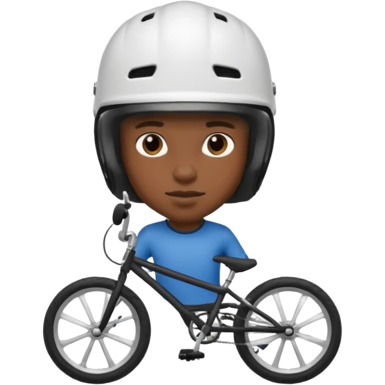 BMX rider black man with helmets emoji