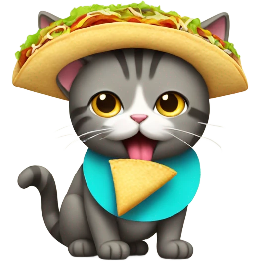 Cat eating a taco emoji