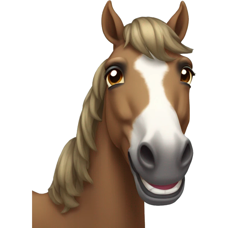 rare horse blushing super happy emoji