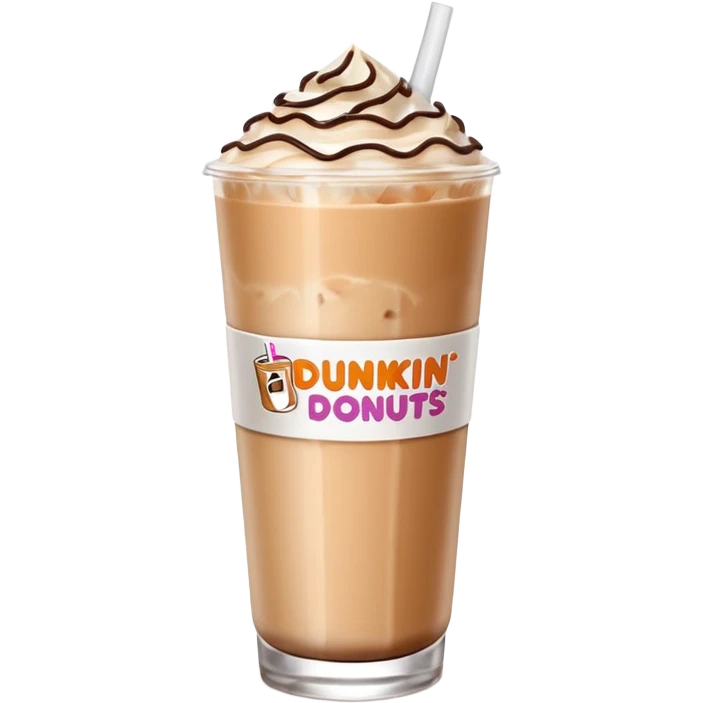 Dunkin’ Donuts iced latte with a carton of coffee milk next to it emoji