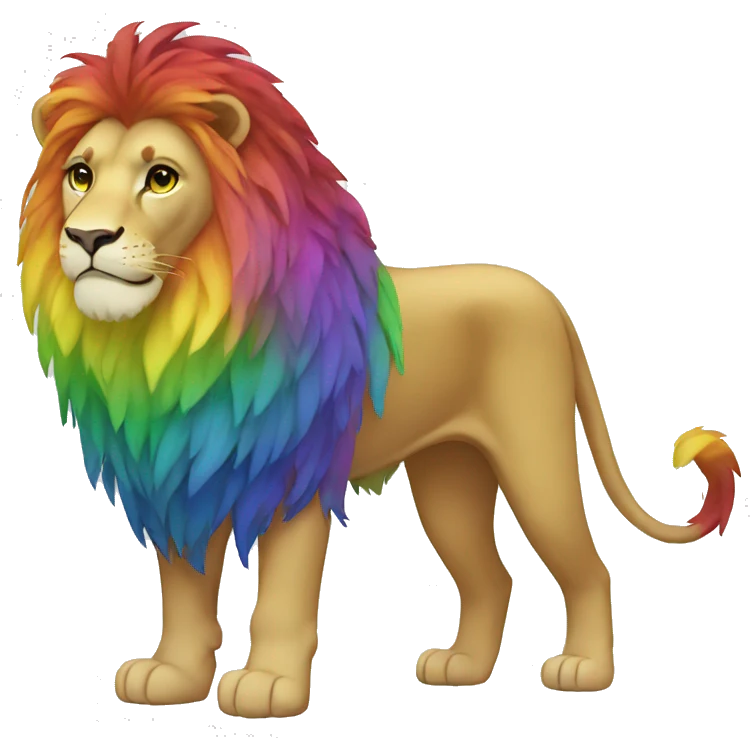 Rainbow Lion Full Body emoji