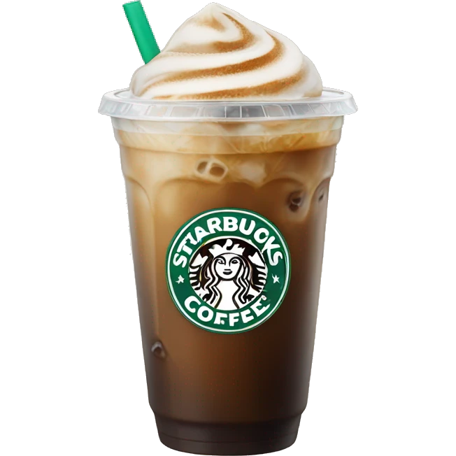 Starbuck ice coffee with ice cubes emoji