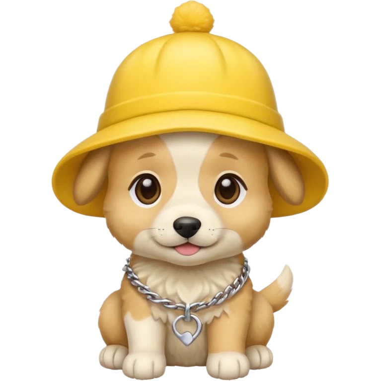 puppy yellow dog with hat yellow emoji