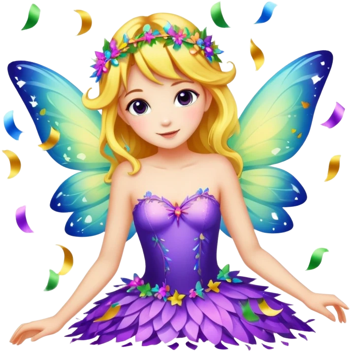 Beautiful Birthday Confetti fairy emoji