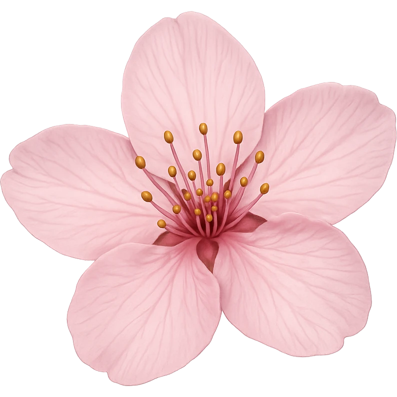 single pink cherry blossom flower, no background emoji