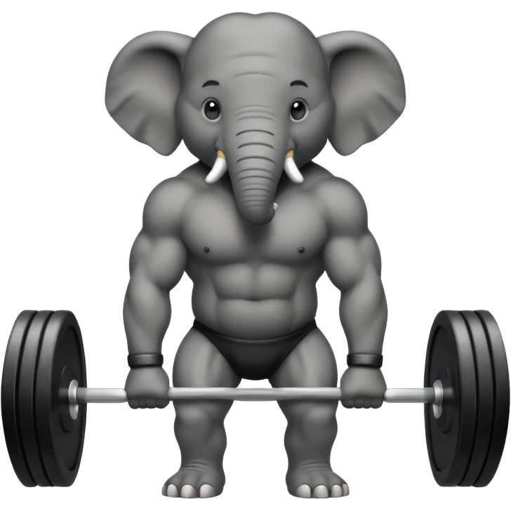  black elephant deadlifting emoji