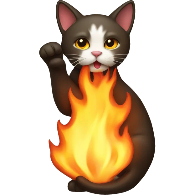 Cat committing arson emoji