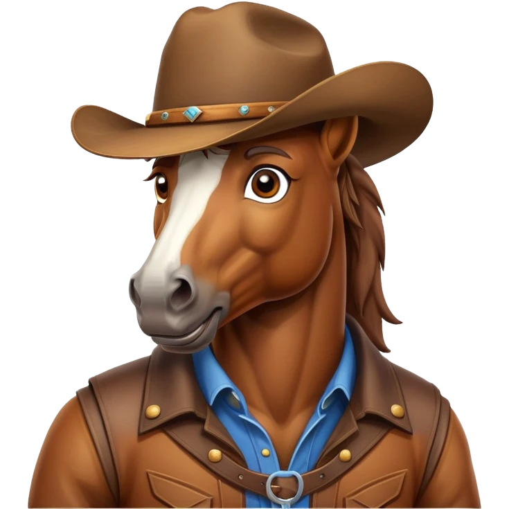 Horse with cowboy hate emoji