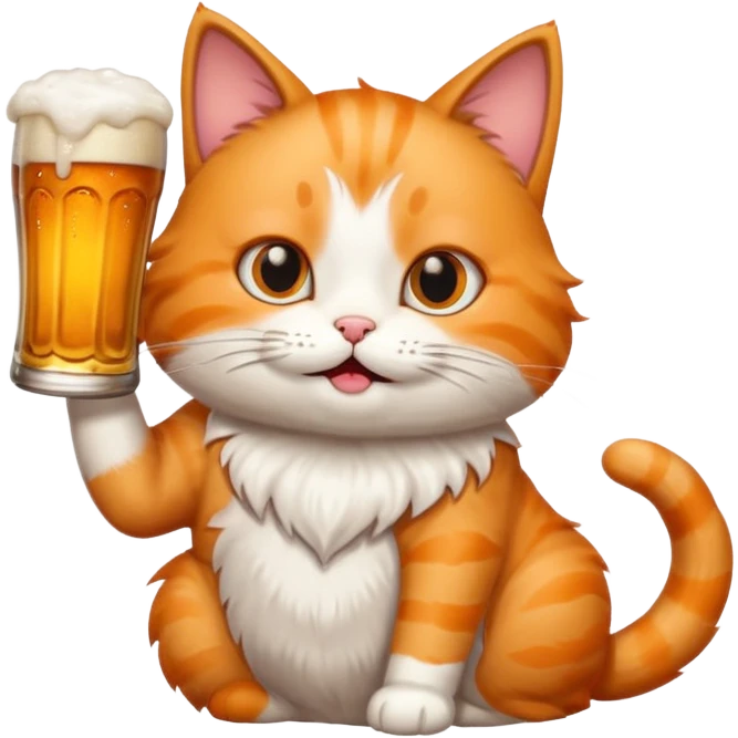 Cat drink beer emoji