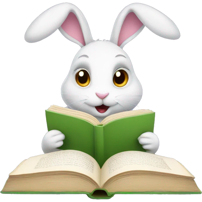 bunny reading book emoji