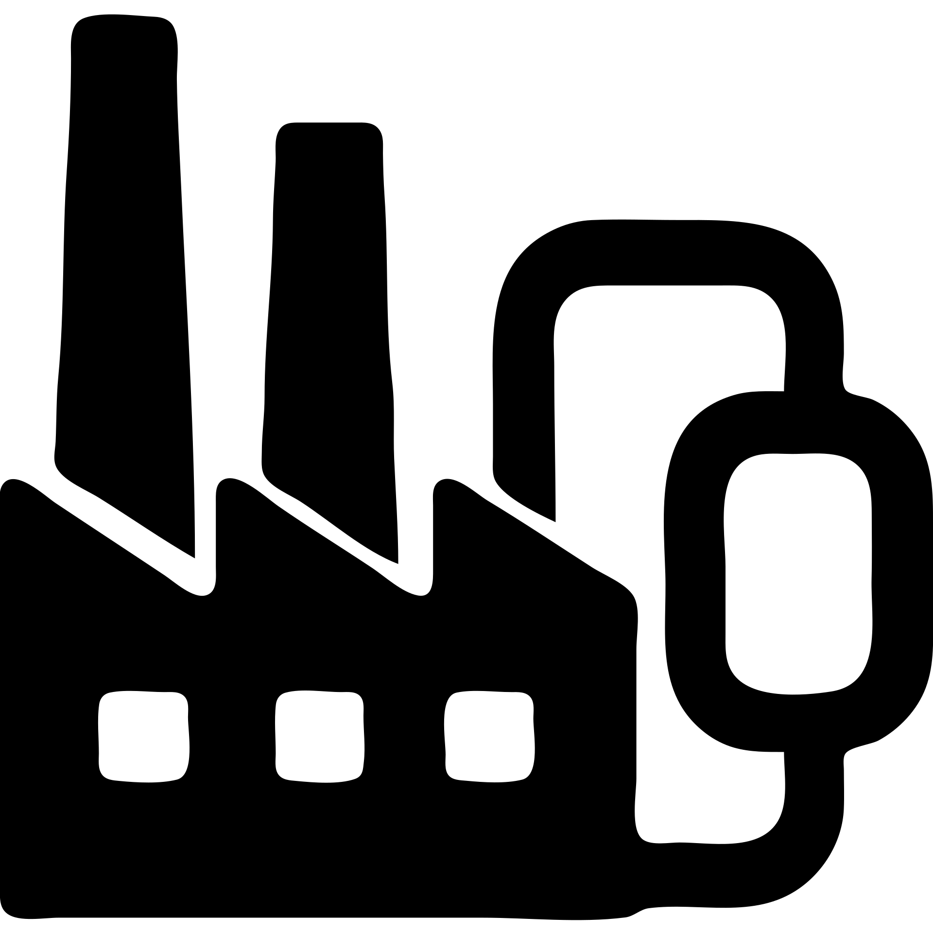 industrial factory with pipes, minimalist silhouette, solid black fill, modern style emoji