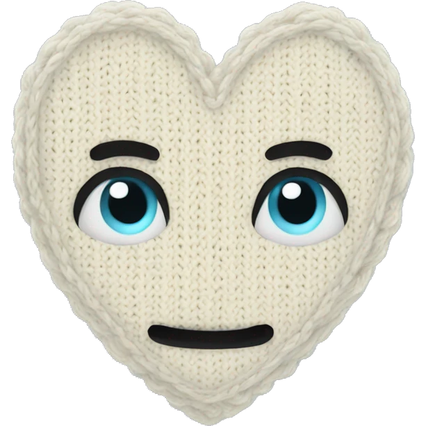 Knitted baby blue heart emoji