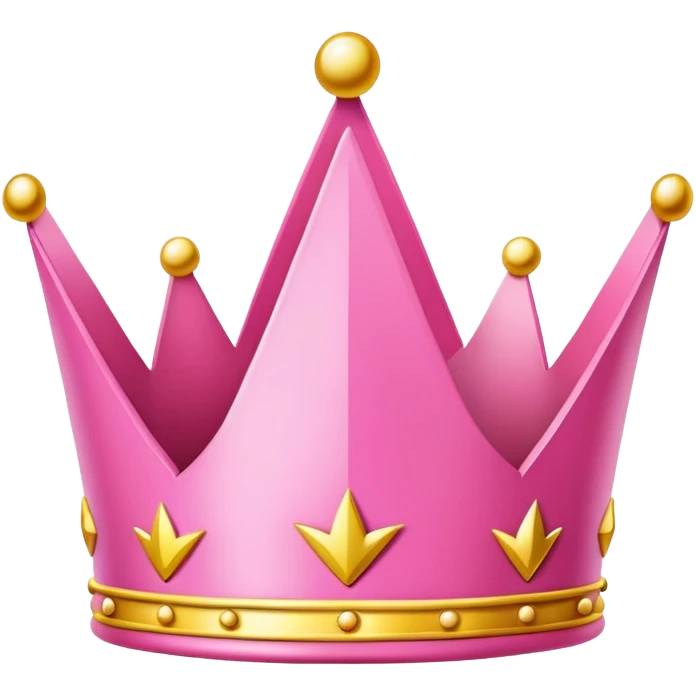 pink crown icon with five rounded points, outlined in yellow. emoji