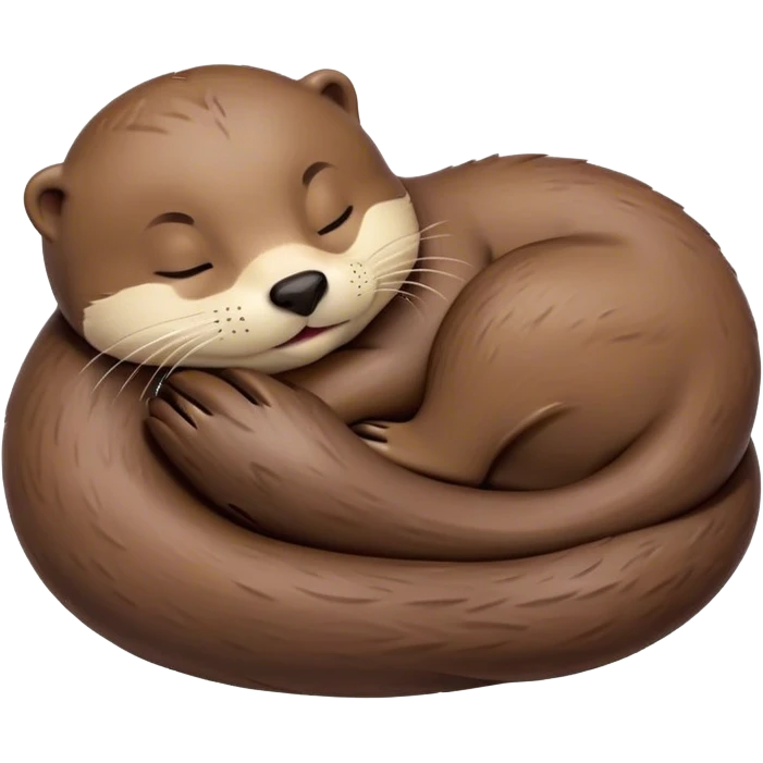 Meme-Worthy Cute Sleeping Otter Portrait Emoji, Head resting peacefully with a contented smile, showcasing a sleek, streamlined build and a luxuriously soft brown Fur, eyes shut in a serene, restful nap, Simplified yet hilariously adorable features, highly detailed, glowing with a soft, drowsy light, high shine, relaxed and utterly lovable, stylized with an air of playful laziness, bright and heartwarming, soft glowing outline, capturing the essence of a comically sleepy otter, so meme-worthy it feels like it could instantly become the next viral sensation of adorable slumber! emoji