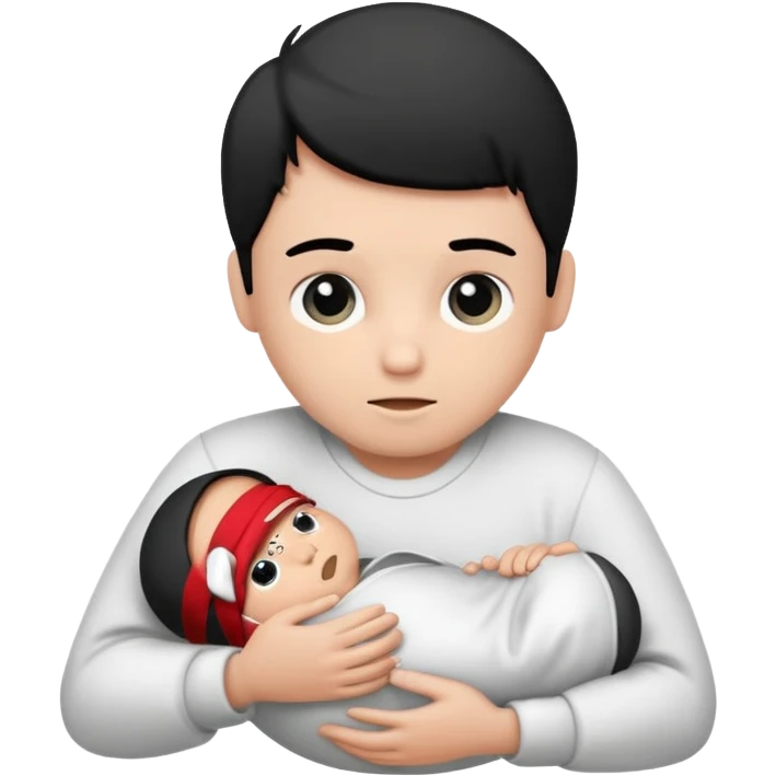 Newborn B&W with male emoji