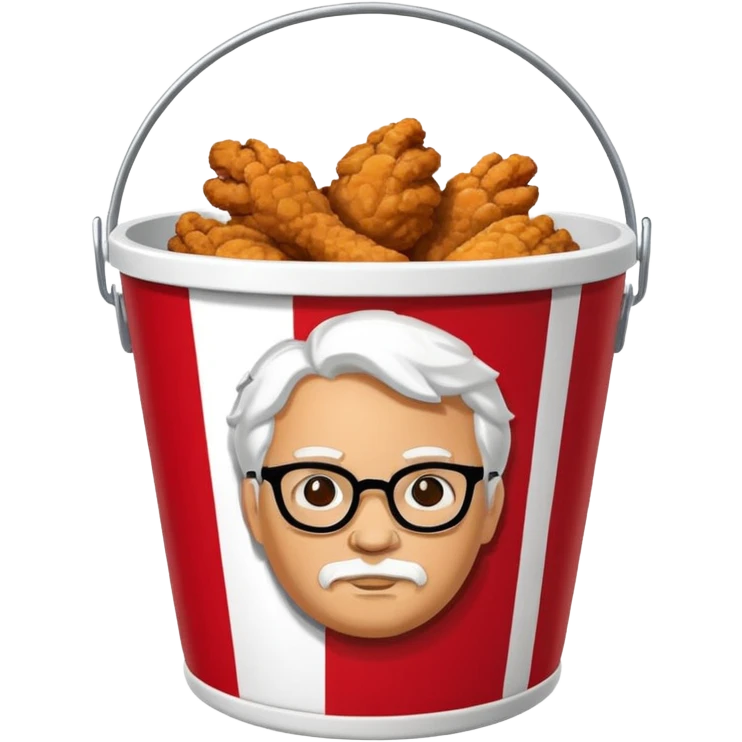 kfc like bucket white and red stripes emoji