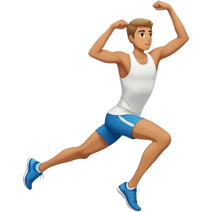 male runner stretching quadriceps emoji