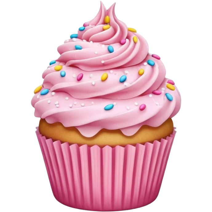 Cupcake with pink icing emoji