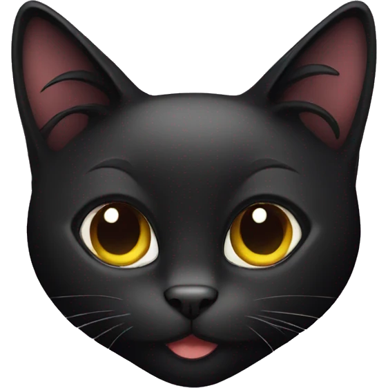 Black cat with heart emoji