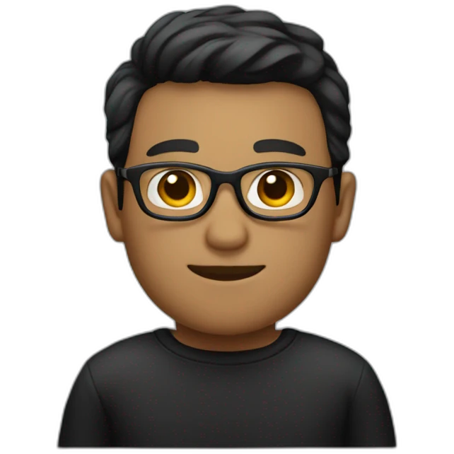 A short-haired man wearing black-rimmed glasses emoji