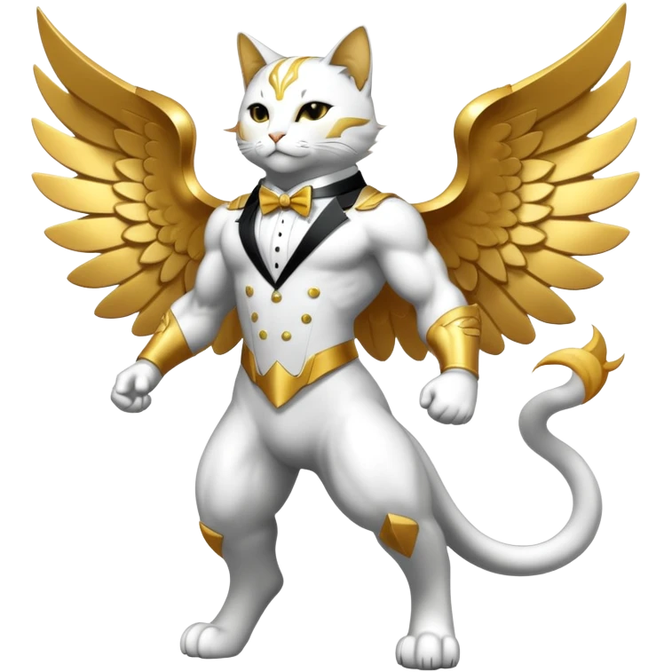 Transcendent celestial infinity cosmic galactic energy Mega neon unicorn dragon hydra hyper rare golden penguin Golden Divine god angel Omni Black and white Super muscular Buff sigma Gigachad cat full body tuxedo colored  emoji