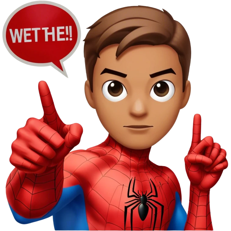 Spider-Man pointing at a sign that says it’s the weekend emoji