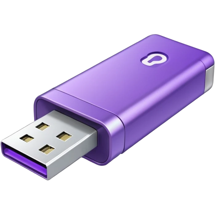 purple usb flash drive emoji