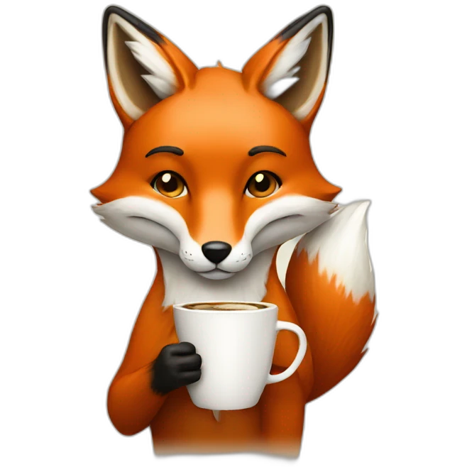 fox drinking a coffee emoji