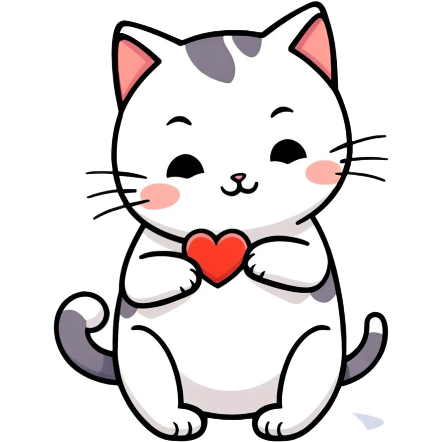 Cat hugging heart emoji