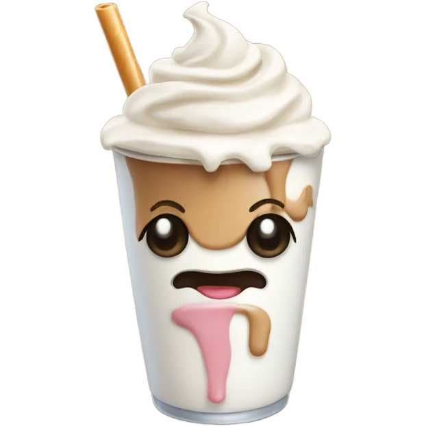 Anthropomorphic milkshake emoji
